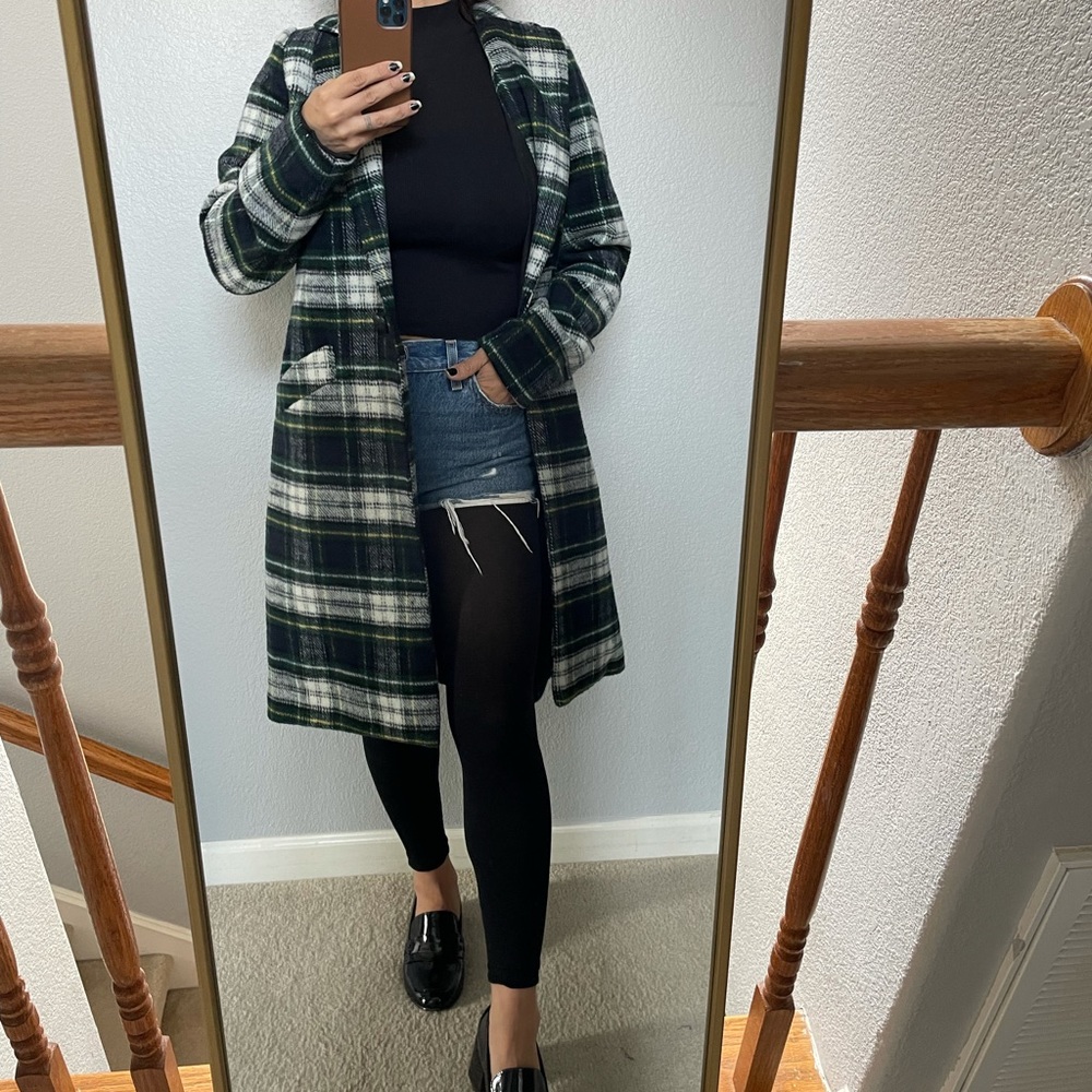 Rachel Zoe plaid coat Size XS